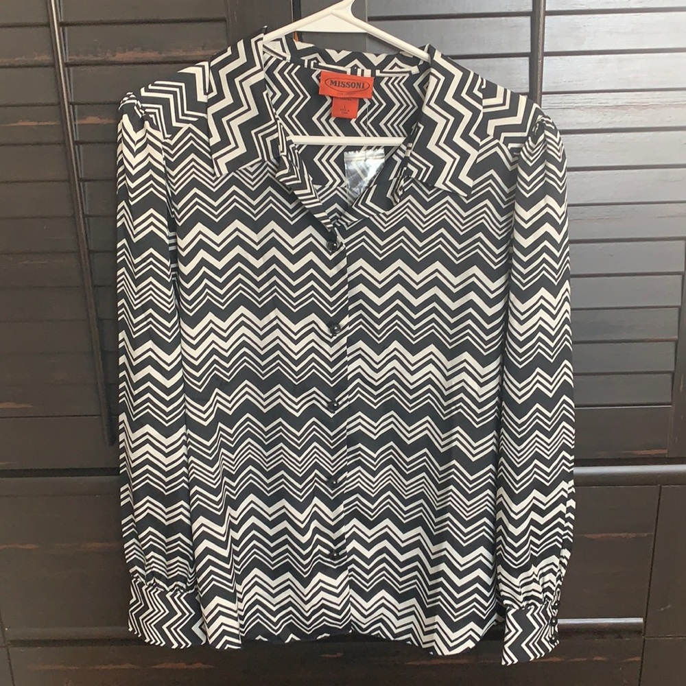 Black and White Blouse